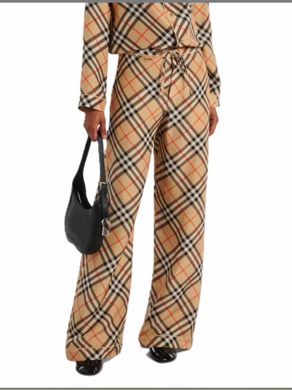 BURBERRY SILK WIDE-LEG PANTS WOMEN'S 2